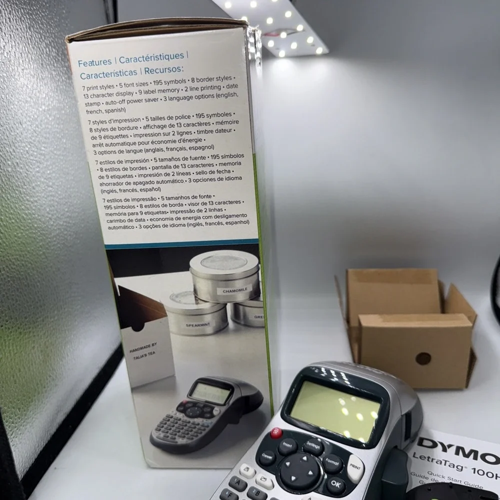 DYMO Portable Printer Handheld Label Maker Black Silver Letratag 100H+ New